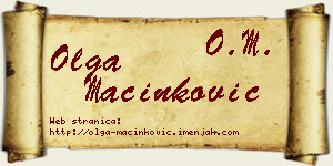 Olga Mačinković vizit kartica